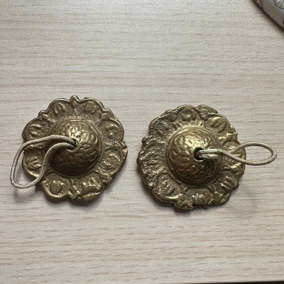 Vintage Handcrafted Brass Tingsha Cymbals – Made in India - Picture 1 of 6